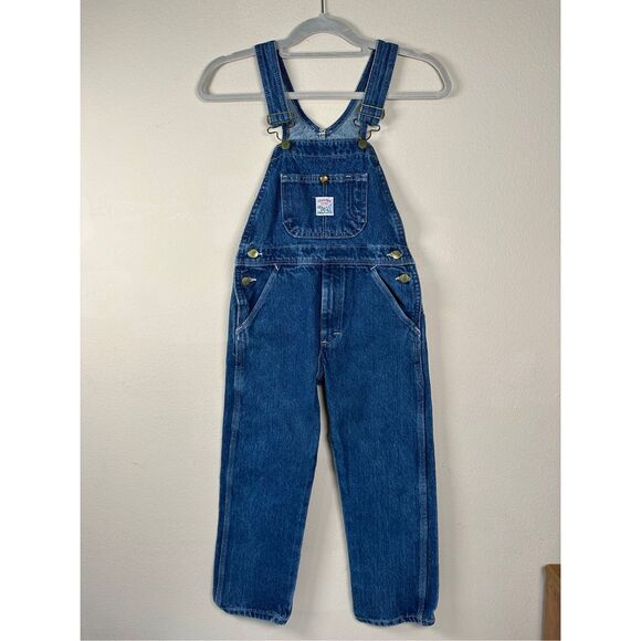 VTG Pointer Brand Kids Denim Overalls Sz 8 made in USA - Picture 1 of 10